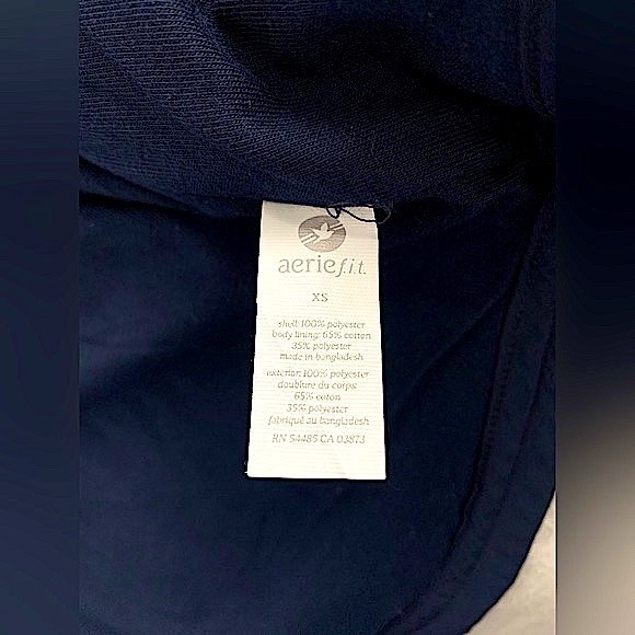 ❗️CLEAROUT❗️AERIE FIT navy water repellent lined HOODED JACKET **ZIPPER ISSUE** - Picture 7 of 7